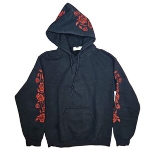 Topman Women's Size Small  Sweatshirt Black Red Flowers UK In Season